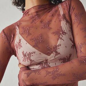 NWOT Intimately Free People Lady Lux Layering Top Oh Bloom Sz L